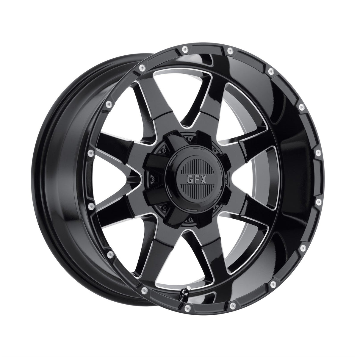 G-FX TR12 17x9 5X114.3/127 12 Gloss Black Milled