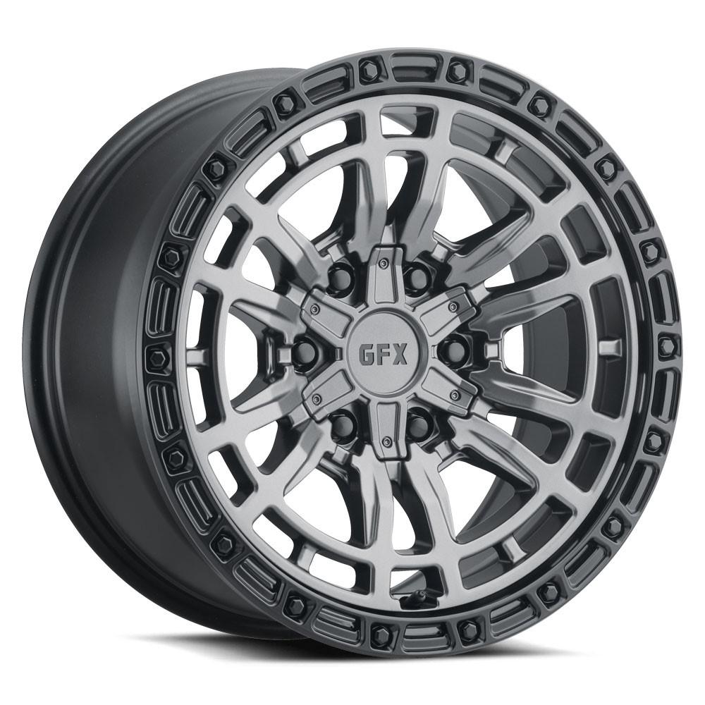G-FX TR24 17x9 6X135/139.7 12 Matte Grey w/Matte Black Lip
