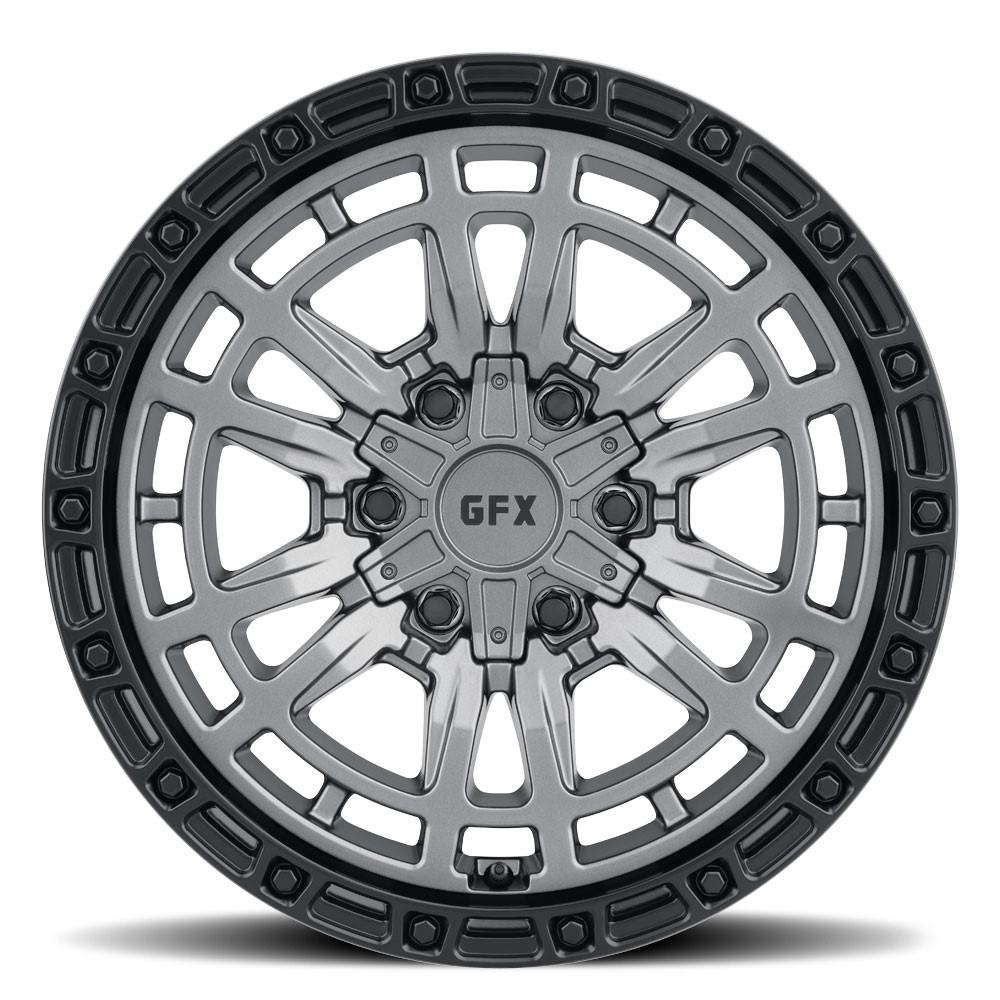 G-FX TR24 17x9 6X135/139.7 12 Matte Grey w/Matte Black Lip