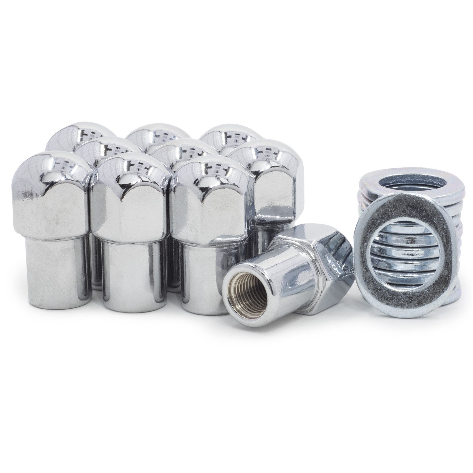 Lug Nut - Standard Mag 0.75" Dome Top Chrome - Keystone Centered Washers