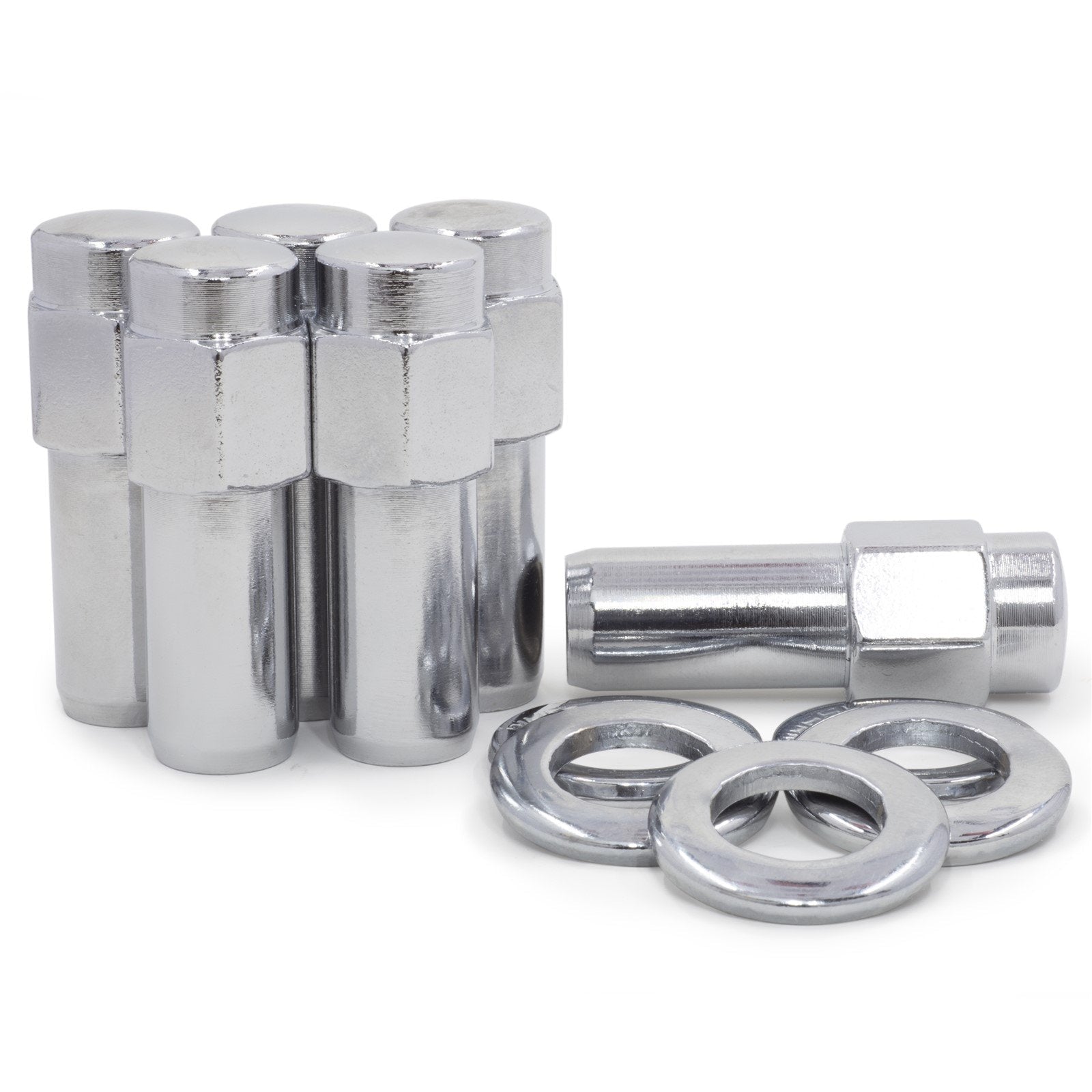 Lug Nuts & Locks 7/16-20 Chrome Flat Top Mag .75 Shank Cragar - Foto 6
