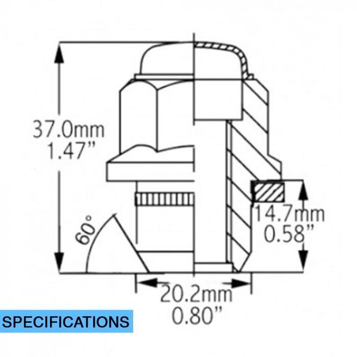 Lug Nut - OE Style Mag Lug for Toyota and Nissan Alloy Wheels Black