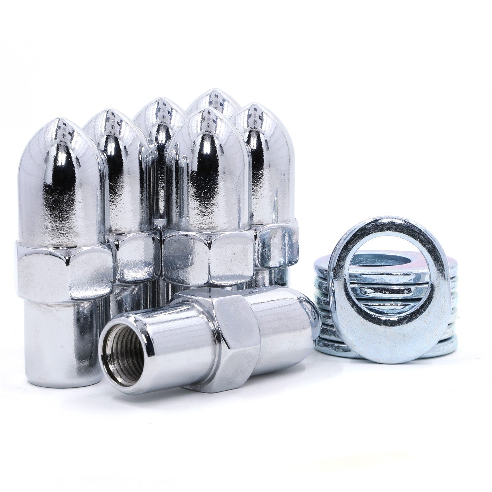 Lug Nut - Standard Mag 0.75"Bullet Chrome - Keystone Offset Washers