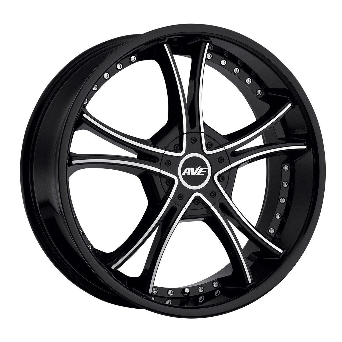 Avenue A604 20x8 5x110 & 5x115 40mm Gloss Black Machined