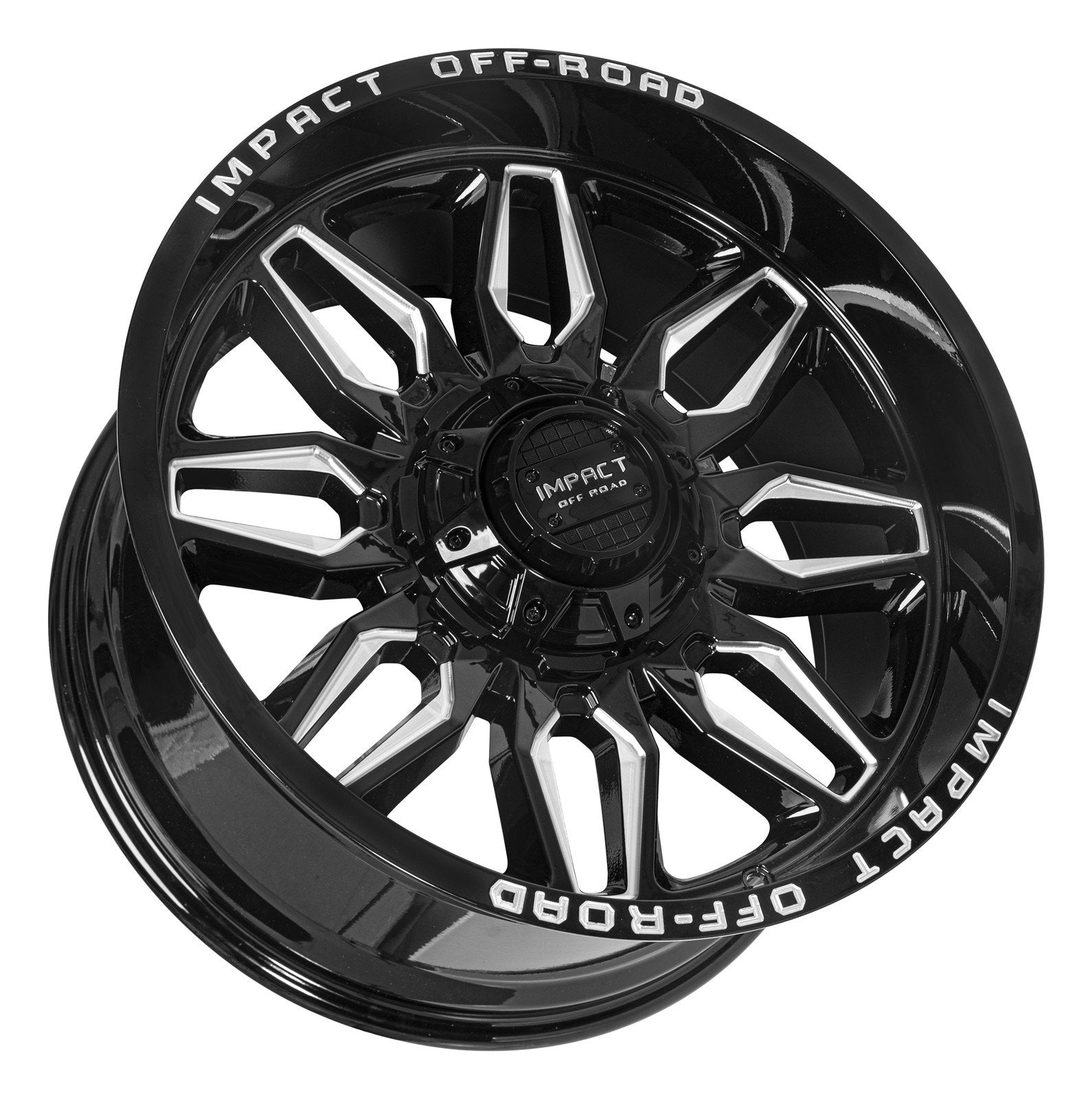 Impact 827 20x10 5x139.7 & 5x127 -12 Gloss Black/Milling Windows