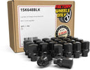 Lug Nut - 24 OE Style Replacement 14x1.5 Black Lugs Extended Thread for Ford F150