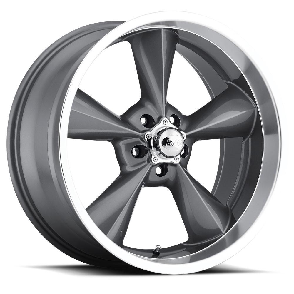 B/G Rod Works Old School 15x7 5X120.65 -6 Gun Metal Machined Lip
