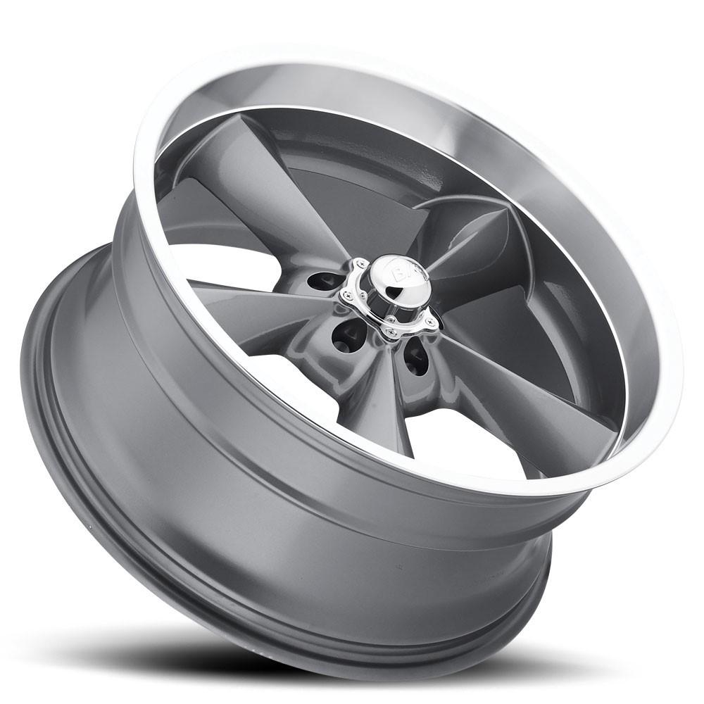 B/G Rod Works Old School 18x8 5X127 0 Gun Metal Machined Lip