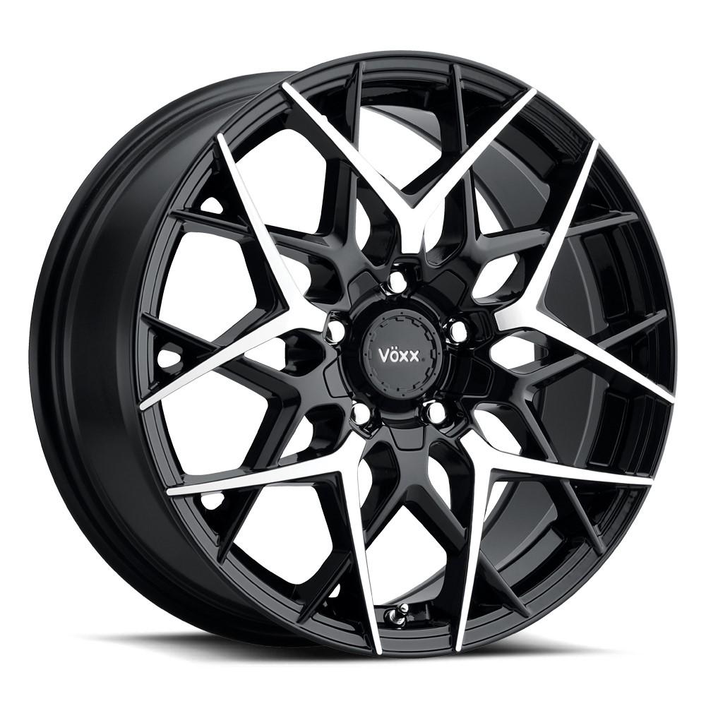 Voxx Paso 17x7.5 5X110/115 40 Gloss Black w/ Machined Face