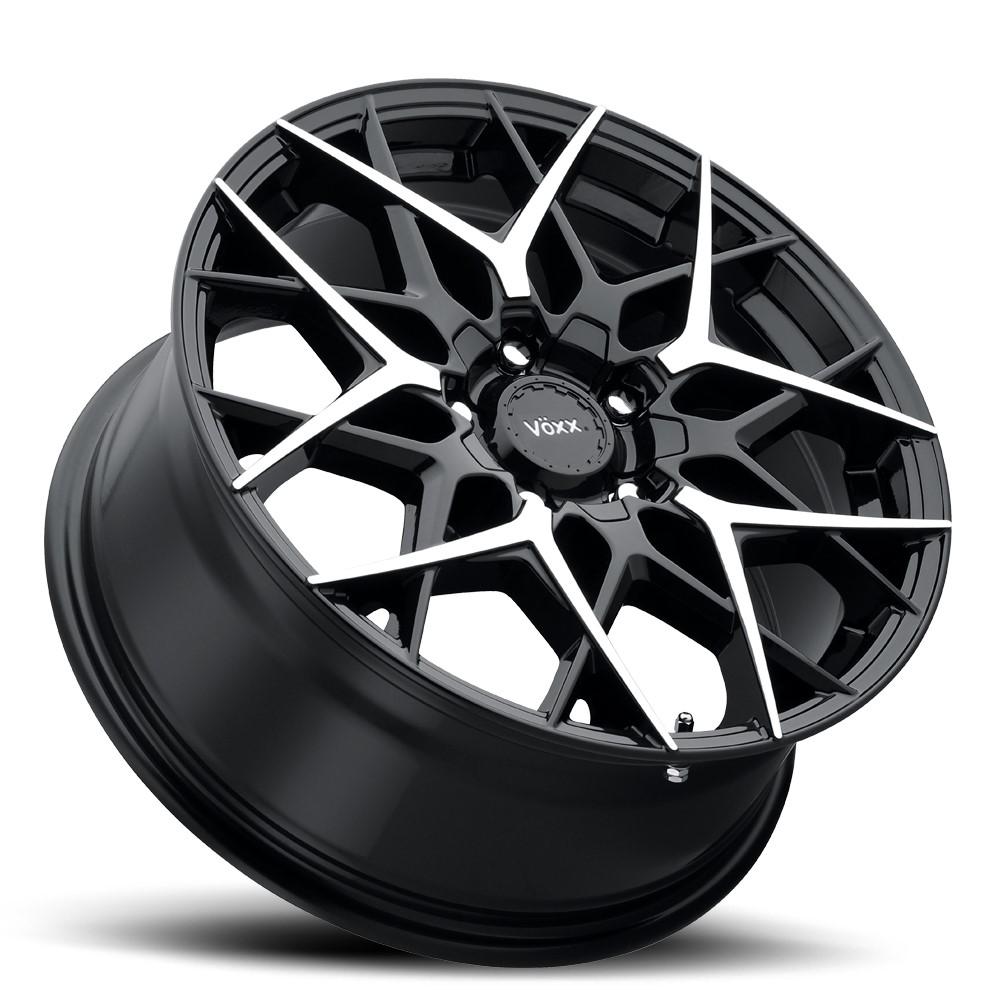 Voxx Paso 18x8 5X108/114.3 45 Gloss Black w/ Machined Face