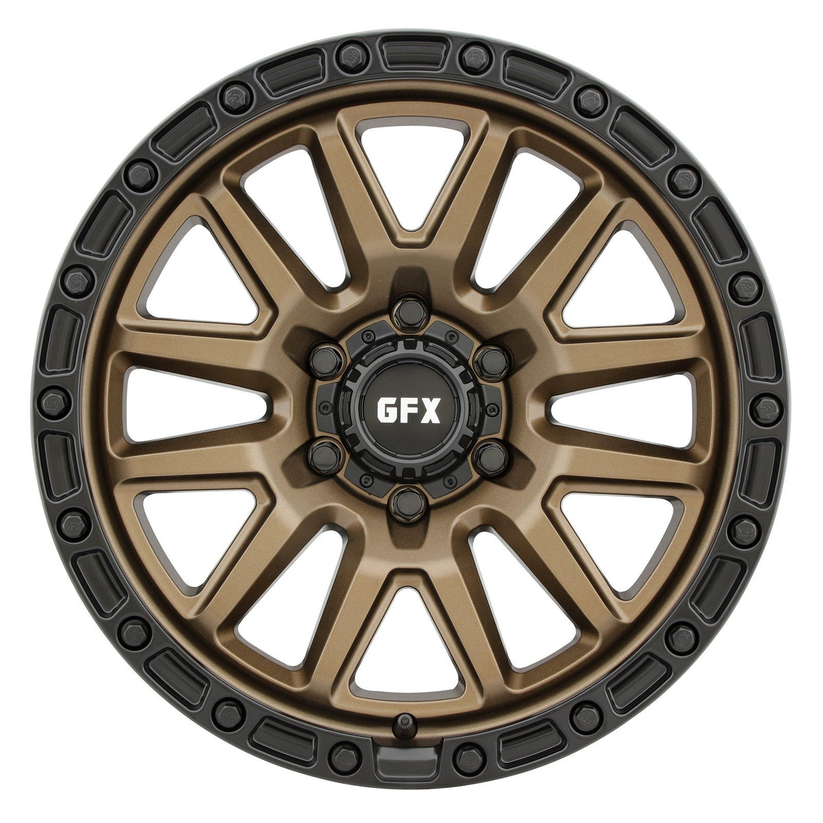 G-FX TR26 18x9 6X139.7 0 Bronze w/Black Lip & Matte Black Bolts