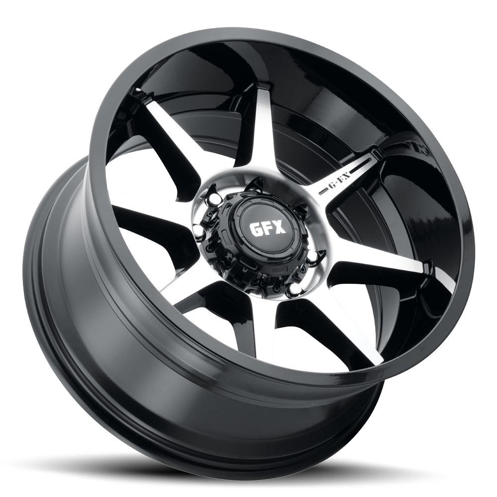 G-FX TR31 20x10 8X165.1 -19 Gloss Black Machined Face