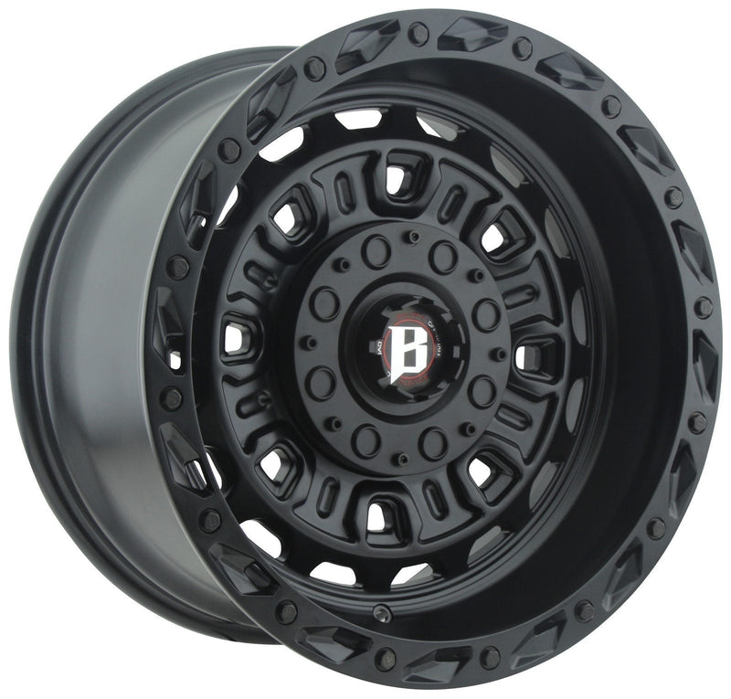 Ballistic 977 Grenade 22x12 6x114.3, 6x139.7 -50mm Gloss Black Wheel w/ Gloss Black Bolts