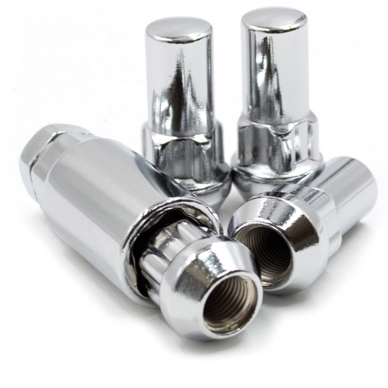 Locking Lug Nut Set - Bulge Acorn Chrome 1.72" Tall