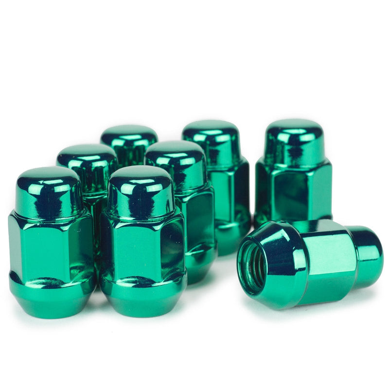 Lug Nut - Bulge Acorn Green 3/4" Hex