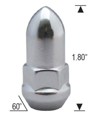 Lug Nut - Bullet Bulge Acorn Chrome 3/4" Hex