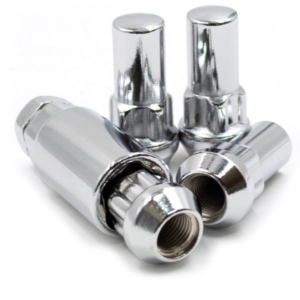 Locking Lug Nut Set - Bulge Acorn Chrome 2.32" Tall