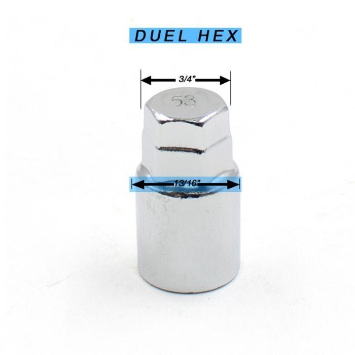 Locking Lug Nut Set - Bulge Acorn Open End Chrome 0.83" Tall