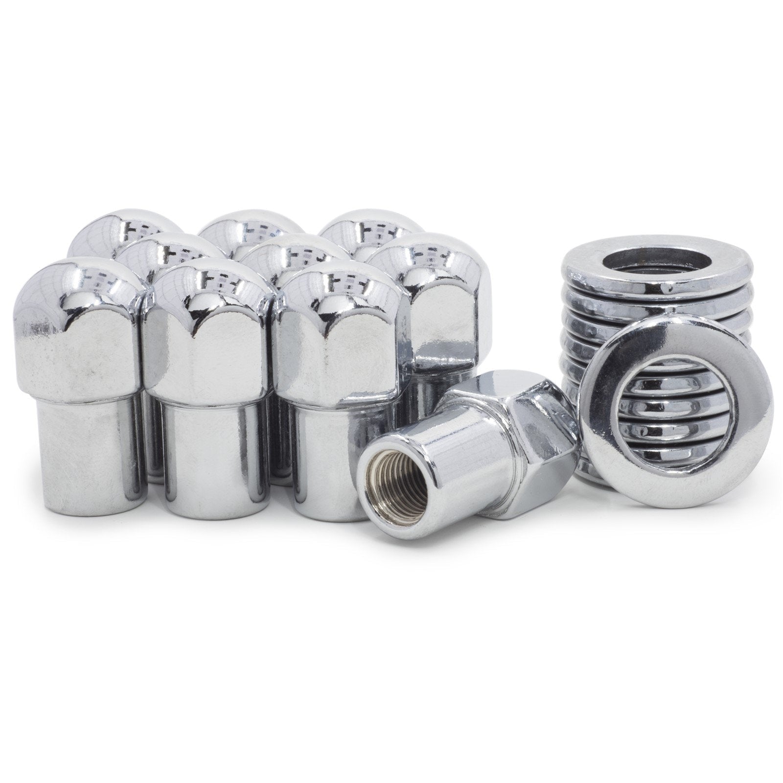 Lug Nut - Standard Mag 0.75" Dome Top Chrome - Cragar Centered Washers