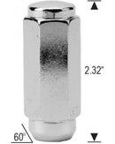 Lug Nut - Duplex Acorn Chrome 2.3" Tall 7/8" Hex