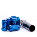 Lug Nut - 6 Spline Bulge Acorn Blue 1.38" Tall