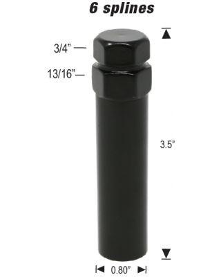 Lug Nut - 6 Spline Bulge Acorn Blue 1.38" Tall