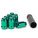 Lug Nut - 6 Spline 12x1.5 Bulge Acorn Green 1.38" Tall
