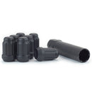 Lug Nut - 6 Spline 12x1.5 Bulge Acorn Matte Black 1.38" Tall