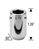 Lug Nut - Tuner Acorn Chrome 1.26" Tall