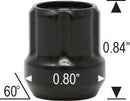 Lug Nut - 6 Spline Bulge Acorn Open End Black