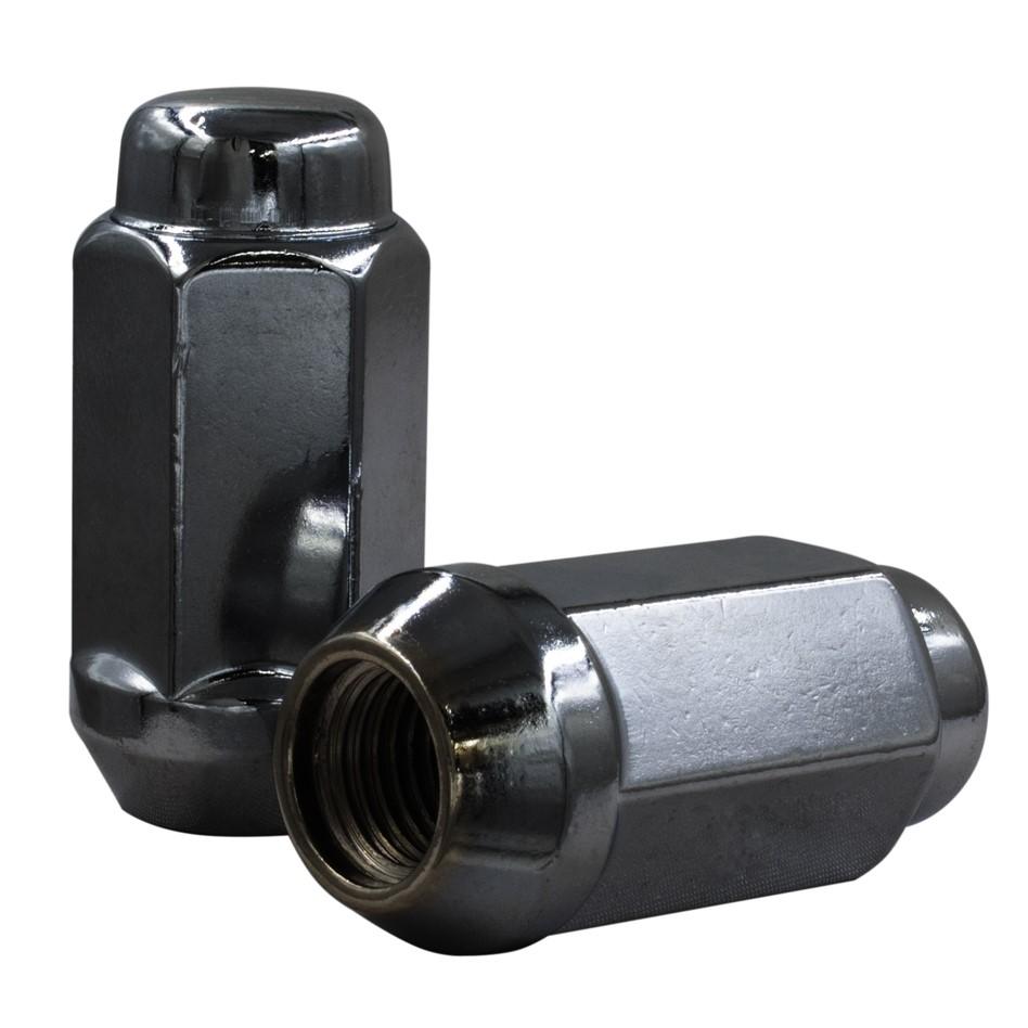 Lug Nut - Duplex Bulge Acorn Black 1.9" Tall 7/8" Hex