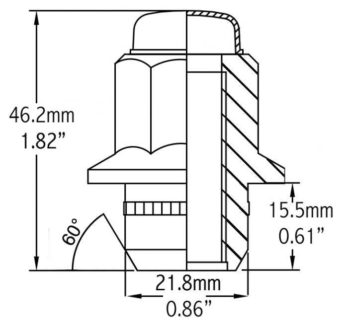 Lug Nut - OE Style Mag Lug for Toyota Tundra 14x1.5