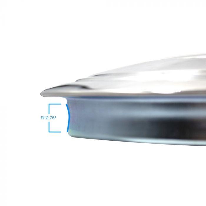 Cap - Plain Stainless 8" Rally Cap for Ralley Wheel (6.75" Ring)