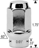 Lug Nut - ET Long Bulge Acorn Chrome 3/4" Hex