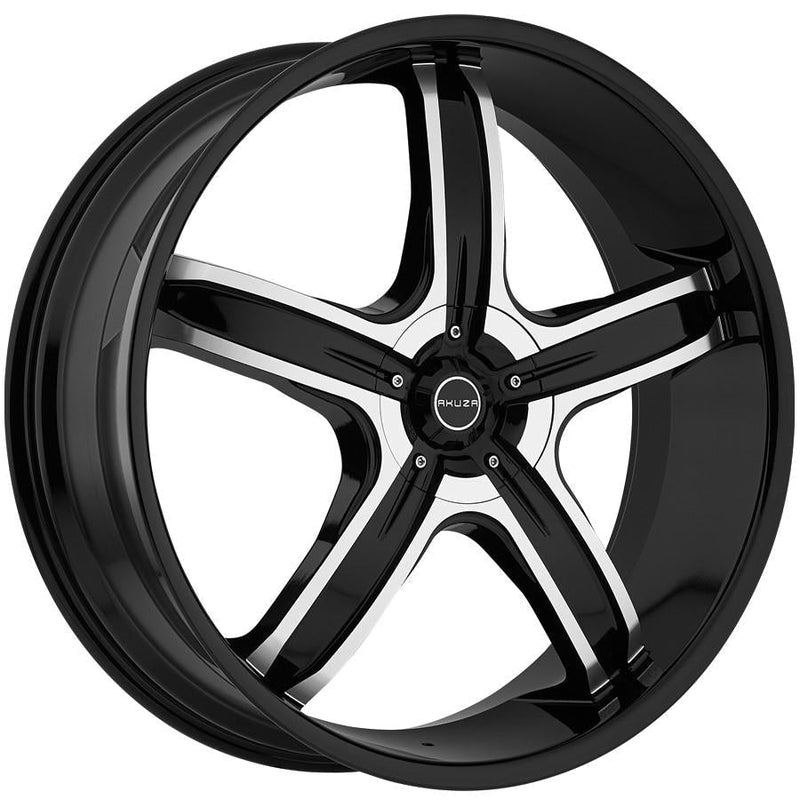 Akuza 844 Lever 22x9.5 5x115, 5x120 +15mm Gloss Black Machined