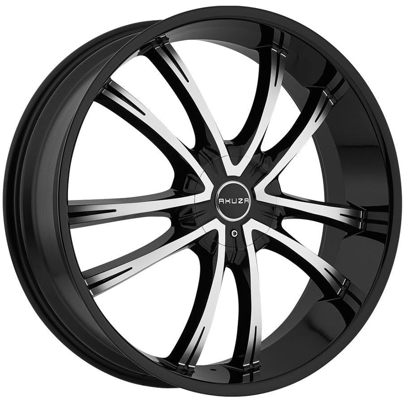 Akuza 847 Shadow 24x8.5 5x115, 5x120 +15mm Gloss Black Machined