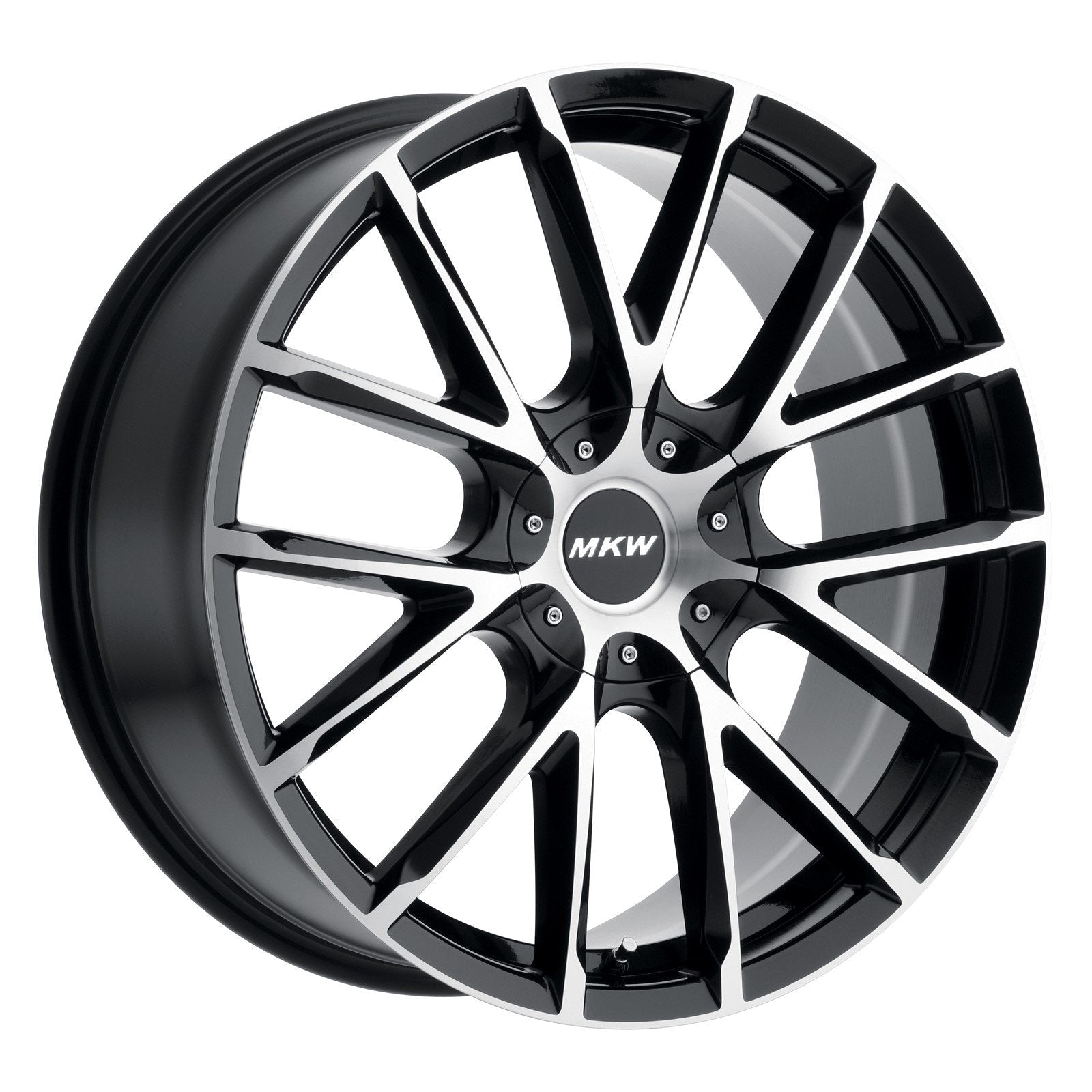 MKW M123 22x9 5x115 & 5x120 18mm Gloss Black Machined