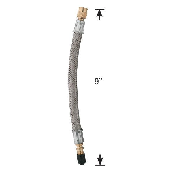 Valve Stem Extension Metal 9" - Stainless Braid