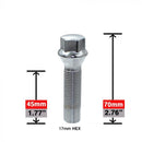 Lug Bolts - Conical Seat Chrome 45mm Shank 17mm Hex