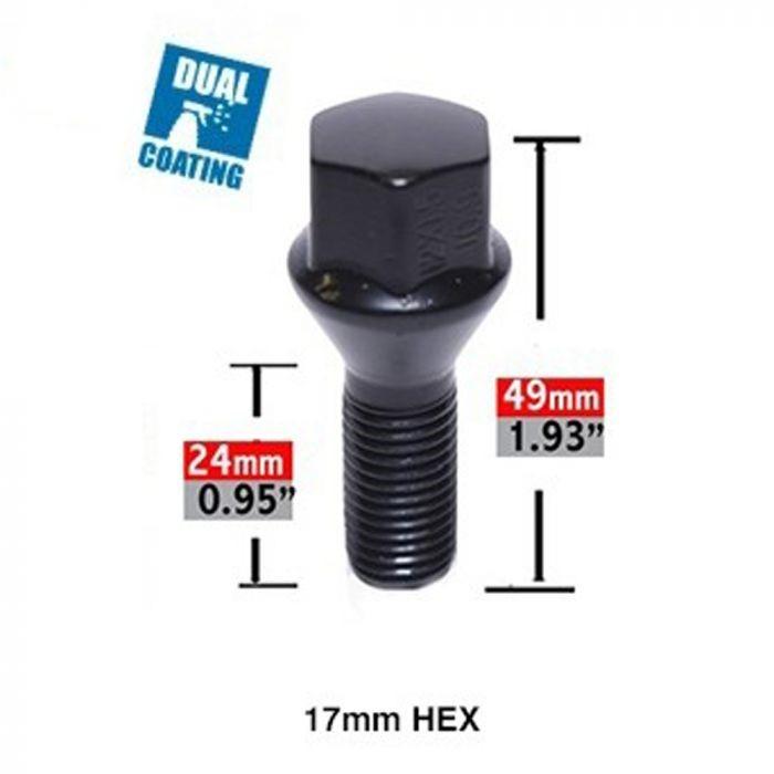 Wheel Adapter - Converts 5x100 to 5x112 - 30mm - Hub Centric - Bolt On - Black Bolts