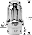 Lug Nut - 6 Spline ET Bulge Acorn Chrome 1.7" Tall