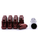 Lug Nut - 6 Spline Bulge Acorn Red 1.38" Tall