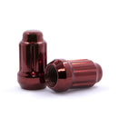 Lug Nut - 6 Spline Bulge Acorn Red 1.38" Tall