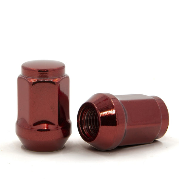Lug Nut - Bulge Acorn Red 3/4" Hex Flat Top