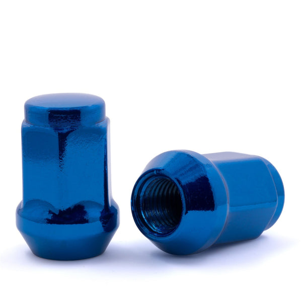 Lug Nut - Bulge Acorn Blue 3/4" Hex Flat Top
