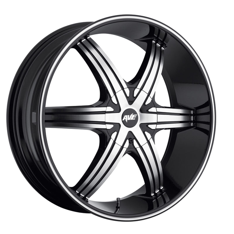 Avenue A606 22x8 5x110 & 5x115 40mm Gloss Black Machined