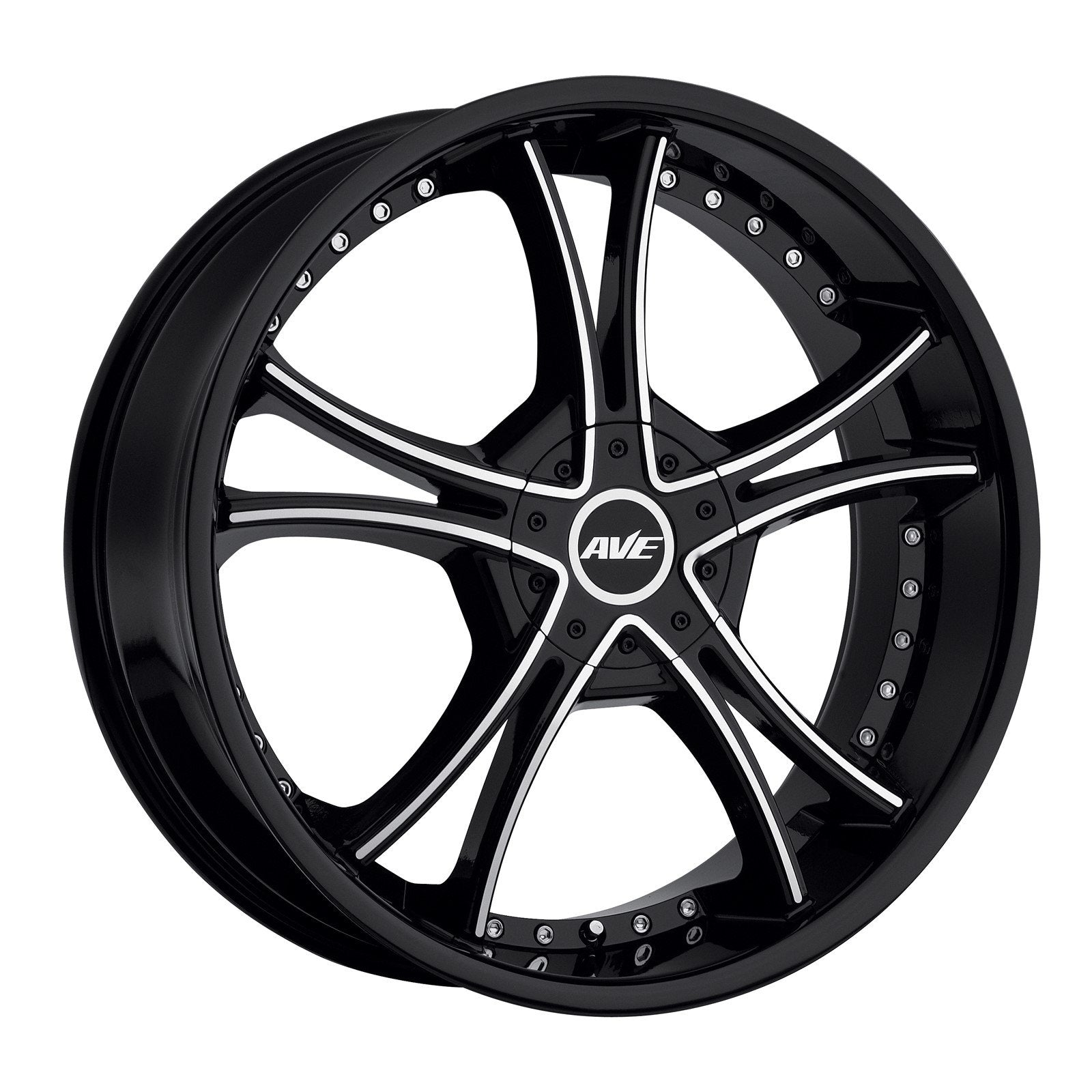 Avenue A604 20x8 5x110 & 5x115 40mm Gloss Black Machined