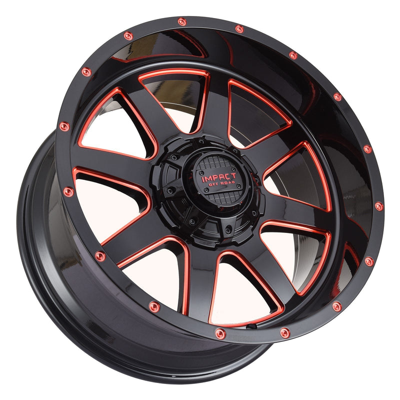 Impact 804 20x12 6x139.7 & 6x135 -44 Gloss Black/Red Milled