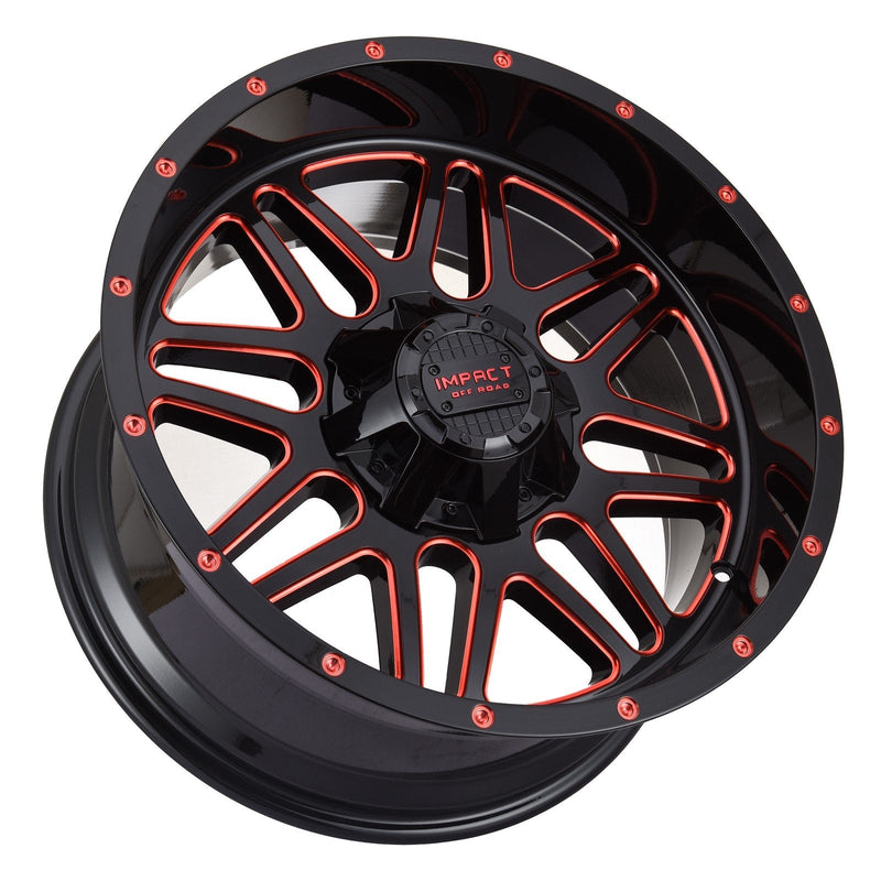 Impact 805 20x10 5x139.7 & 5x150 -12 Gloss Black/Red Milled