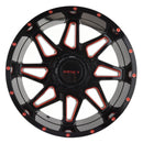 Impact 807 20x10 6x139.7 & 6x135 -12 Gloss Black/Red Milled